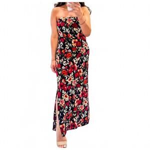 NEW SADIE & SAGE women's all i wanted was this floral maxi dress in black multi